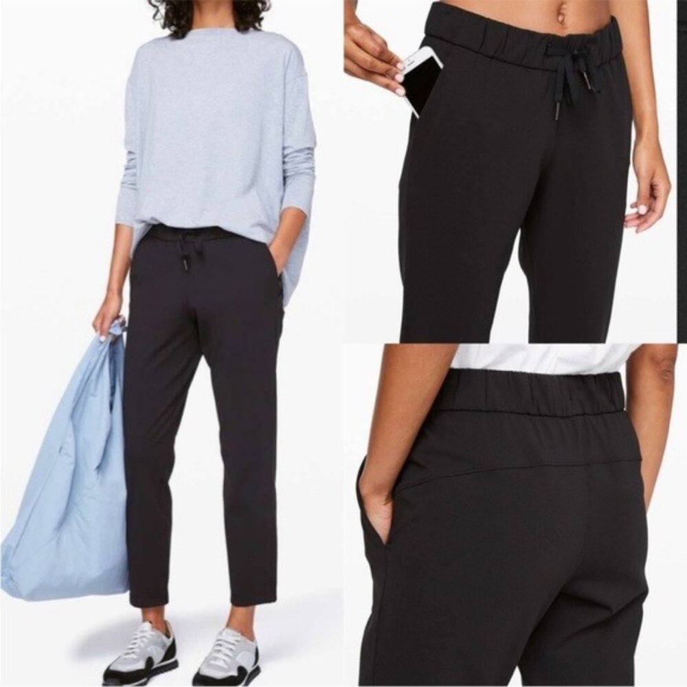 Lululemon On The Fly Black Ankle Pant with Pockets Size 6 EUC
